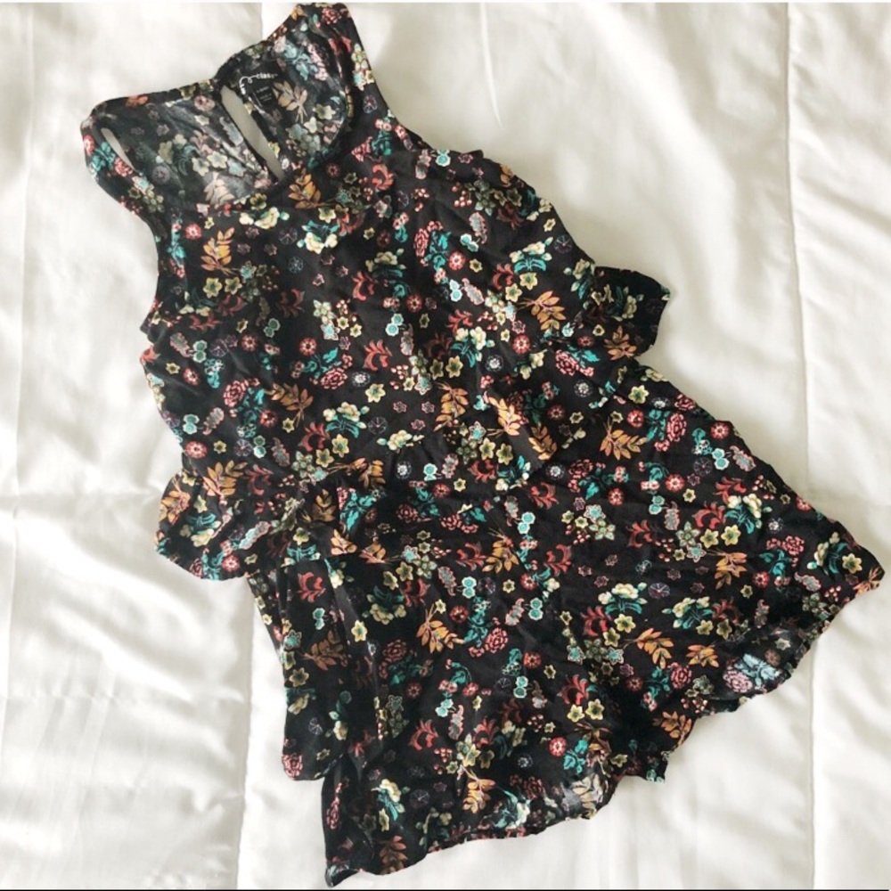 Girls art class floral romper